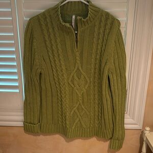 Green sweater, 100% cotton